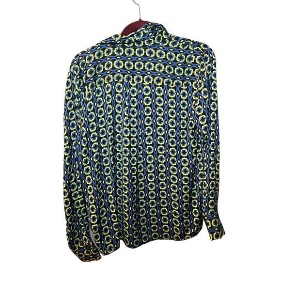 Rachel by Rachel Roy Button-Up Shirt Women's L Multicolor Geometric Long Sleeve - Picture 2 of 5